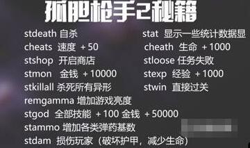孤胆枪手2秘籍大全