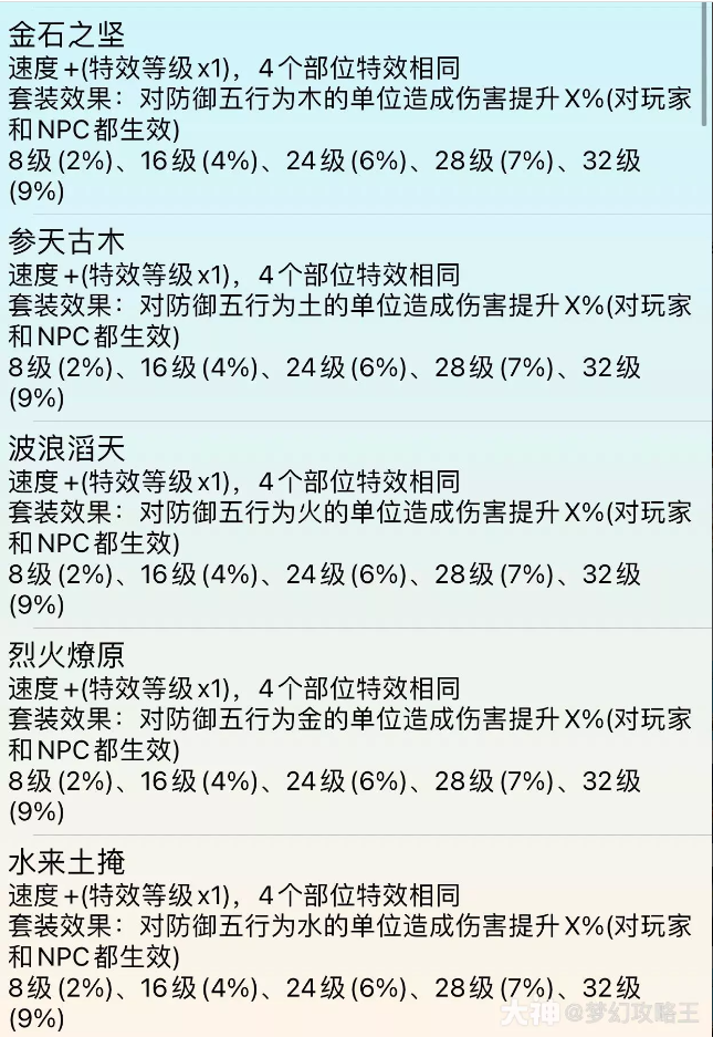梦幻西游钟灵石套装属性一览
