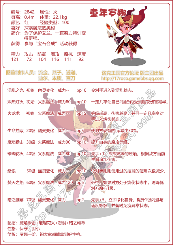 洛克王国童年罗娜技能表