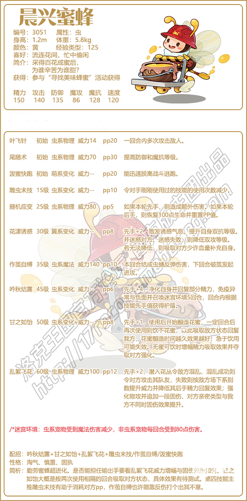 洛克王国晨兴蜜蜂技能搭配