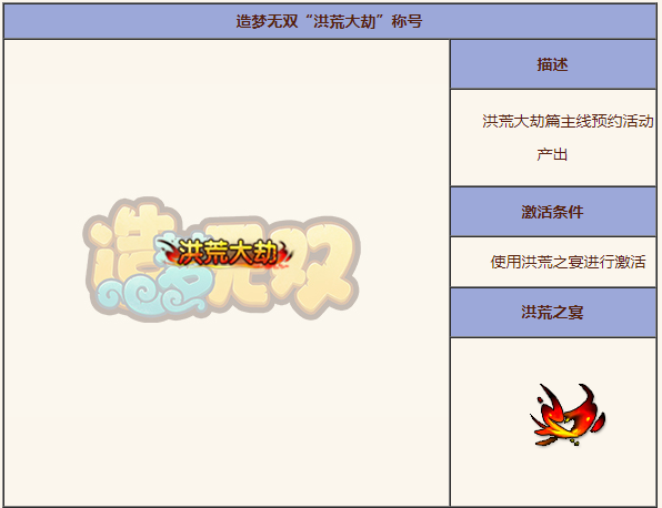 造梦无双洪荒大劫称号  造梦无双洪荒大劫称号获得攻略